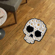 Daisy Flower Skull Tattoo Shaped Doormat Rug - Skull Flower Mothers day 2022 Home Decor Carpet - SDM-A0015