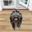 Skull Native Tattoo America Doormat Rug - Skull Vintage Native Decor Home Doormat Carpet Bedroom Decor - SDM-A0033