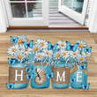 Daisy Butterfly God Bless Our Home Rug Doormat - Ocean Beach Lover Decor Vintage Rug - Doormat Carpet - SDM-A0043