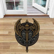 Skull Axe Viking Nordic Culture Rug Doormat Gifts For Father Day 2022 Husband Son Decor Vintage Home - SDM-VK0062