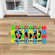 Your FIght Is Our Fight Autism Puzzel Shaped Doormat Carpet - Autism Awareness Footprint Welcome 3D Rug Doormat Decor Home - SDM-A0074