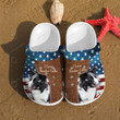 Love Border Collie USA Flag Shoes - 4th Of July Dog Clog Shoess Clogs - Pb-Dog11
