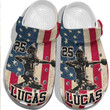 Baseball 4th of July USA Flag Shoes For Batter - America Flag Personalized Clog Shoess Clogs - Baseball-B106