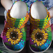 Sunflower Hippie Colorful Outdoor Clog Shoess Shoes Clogs Custom Shoe Gifts For Girls