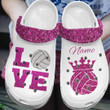 Love Pink Volleyball Shoes - Queen Volleyball Clog Shoess Clogs Gift For Women Girl - Queen-VLB