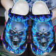 Blue Fire Skull Outdoor Clog Shoess Shoes Clogs Birthday Gifts For Men Son