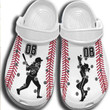 Baseball Girl Batter Player Outdoor Clog Shoess Shoes Clogs Custom Number Birthday gifts for Daughter