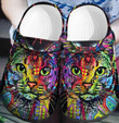 Hippie Colorful Cat Custom Clog Shoess Shoes Clogs Shoes - Colorful-FCat
