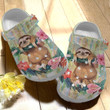 Lazy Sloth Loves Flower Shoes Clog Shoesbland Clogs Birthday Gift For Girl - Lazy-SL