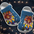 The Colorful Natural Sunflower Shoes - Hippie Style Clogs Crocs - CL-Sunf - Gigo Smart