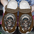 Scary Skull Native America Tattoo Crocs Shoes Clogs Gifts For Men - Scary-SK1 - Gigo Smart
