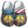 Hippie Peace Sign America Flag Clog Shoes Shoes Gift Women - Tie Dye Sun 4th Of July Clog Shoes Shoes Birthday Gift - GOS2128