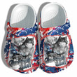 Snow Wolf 4th Of July Clog Shoes Shoes Gift Men - America Winter Wolf Clog Shoes Shoes Birthday Day Gift America Flag - GOS2122