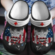 American Nurse Wings Shoes Crocs Clog Independence Gift For Female Male - Gigo Smart