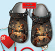 Book Girl Bear Chibi Cute Crocs Shoes Gifts Birthday Mother Day - Book Worm Shoes Croc Clogs Customize Name - CR-NE0129 - Gigo Smart
