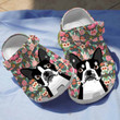 Floral Robot Boston Terriers Dog Clogs Crocs Shoes Birthday Gifts for Girls - FBTD171 - Gigo Smart