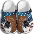 Love Border Collie USA Flag Shoes - 4th Of July Dog Crocs Clogs - Pb-Dog11 - Gigo Smart
