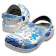 April Wear Blue Crocs Shoes - Peace Love Autism Awareness Shoes Croc Clogs Gifts Men Women - CR-NE0046 - Gigo Smart