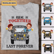 Ride Together Last Forever Couple Husband Wife On Car With Beer Dorin Personalized Gift For Couple Unisex Dorin T-shirt DHL05JAN22VA2