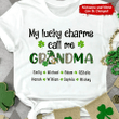 My Lucky Charms Call Me Grandma Four Leaf Clover Gnome Leopard Green Plaid Pattern Dorin T-shirt DHL26JAN22TT1