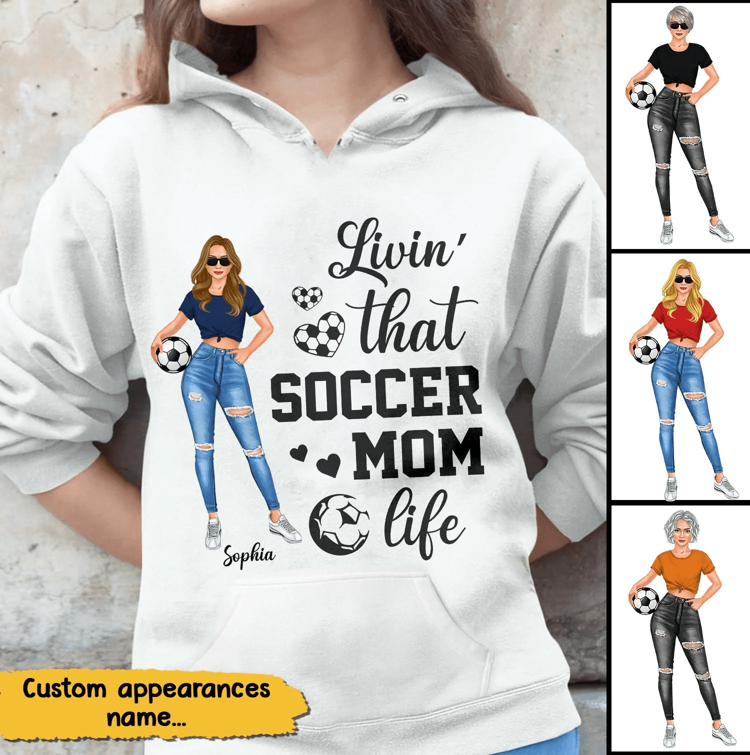Personalized Livin' That Soccer Mom Life Hoodie Gift For Mom Ntk09feb22ct1