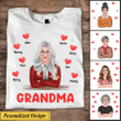 Grandma Mom Heart Grandkids Dorin Personalized Custom Dorin T-shirt DDL24JAN22TT1