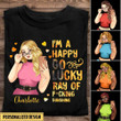 Happy Go Lucky Sunshine Sunflower Girl Selfie Pose Dorin Personalized Shirt NLA19FEB22VN1