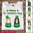 Happy St Catrick‘s Day Peeking Cat St Patrick's Day Dorin Personalized Shirt DDL24FEB22TT1