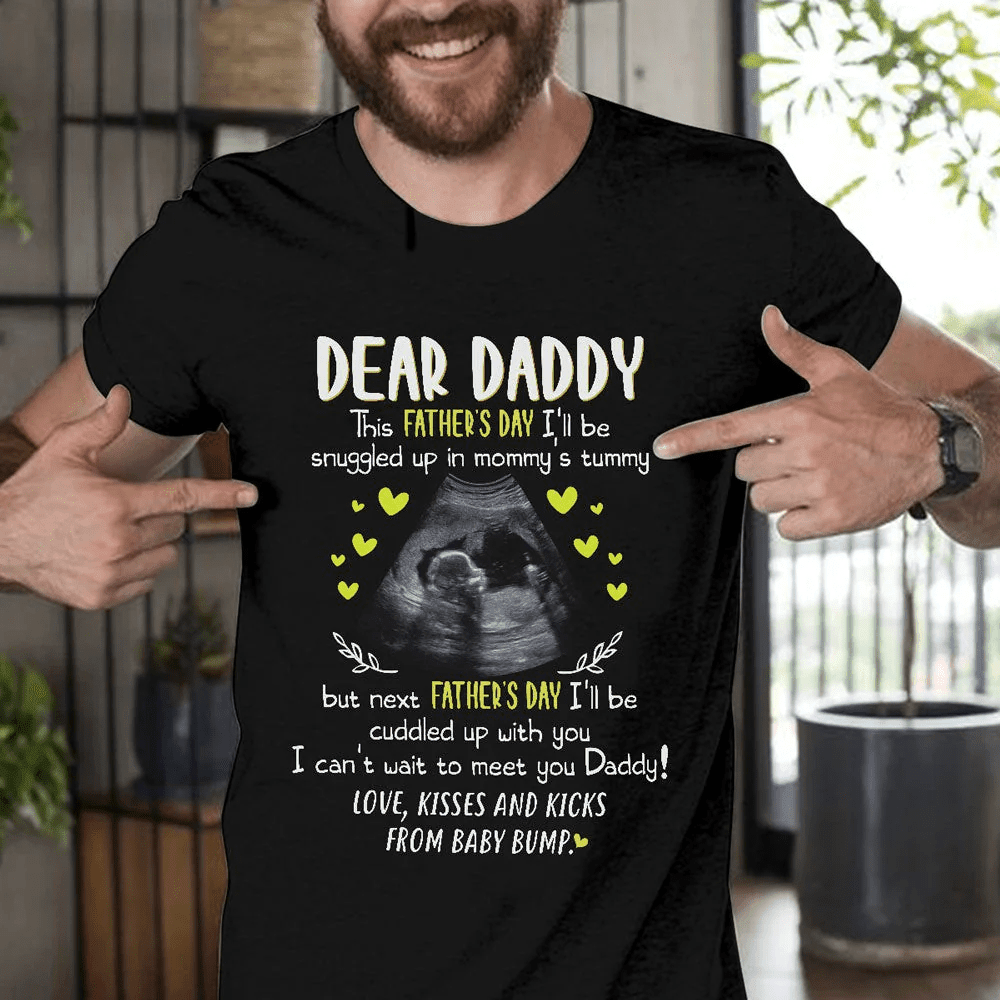 For Dad To Be Kisses And Kicks Cute Personalized Father's Day Shirt