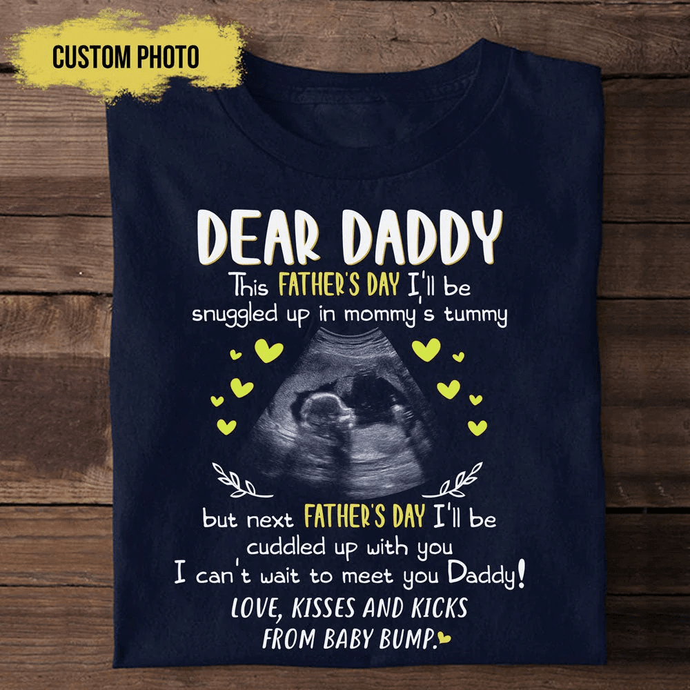 For Dad To Be Kisses And Kicks Cute Personalized Father's Day Shirt
