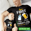 Our First Father's Day Family Gift Matching Shirt Onesie