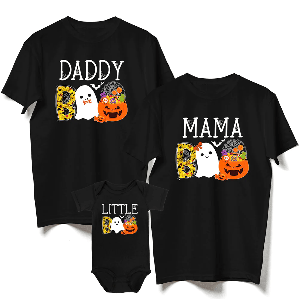 Halloween Family Mama Daddy Little Boo Funny Shirt