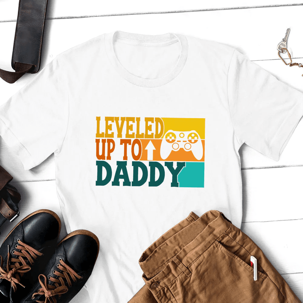 Leveled Up To Daddy Player 2 Entered Console Funny Matching Shirts