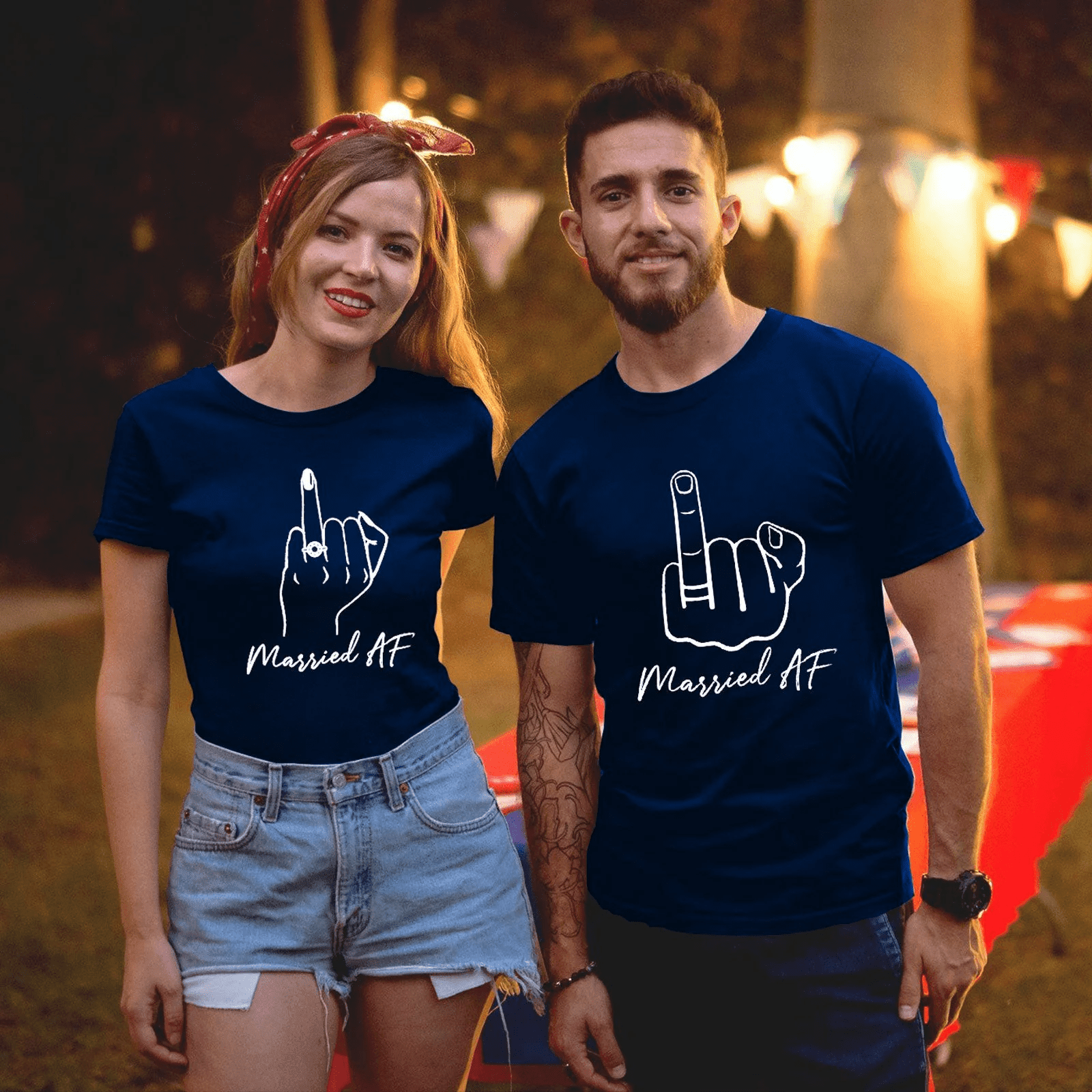Valentine Gift For Couples Married AF Funny Personalized Couple Matching Shirt