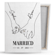 Couple Married Sketch Hands Pinky Swear Personalized Canvas