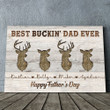 Father's Day Best Buckin Dad Ever Personalized Canvas
