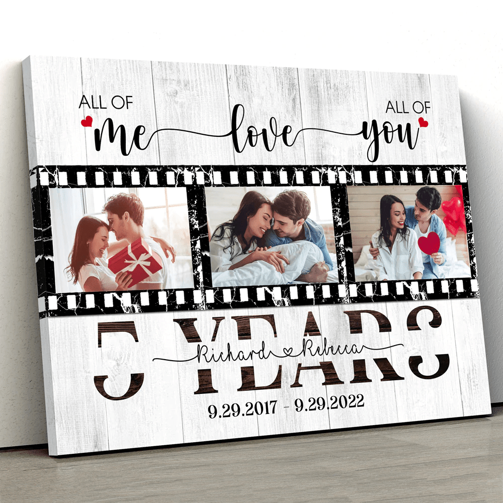 Wife Husband Love All 1st Anniversary Meaningful Personalized Canvas