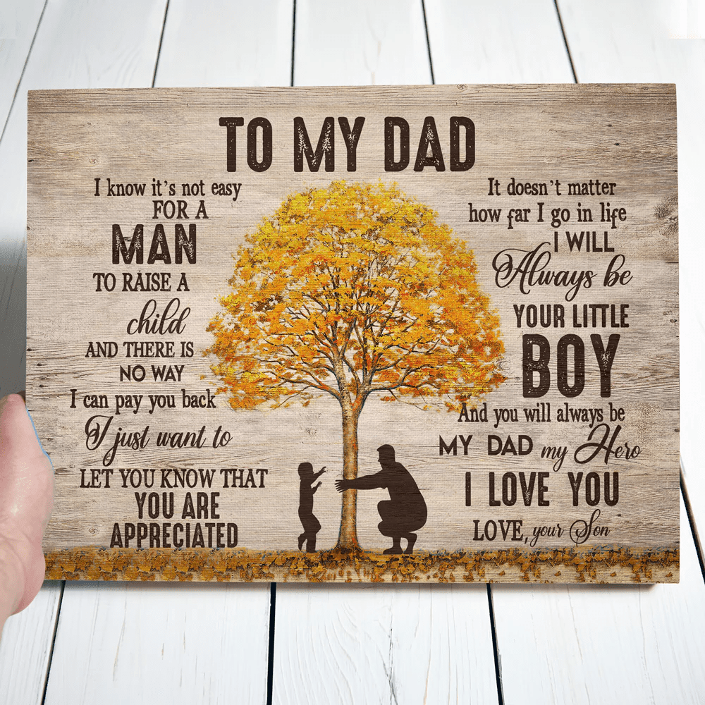 Always Be Your Little Boy Canvas Personalized Gift For Dad From Son