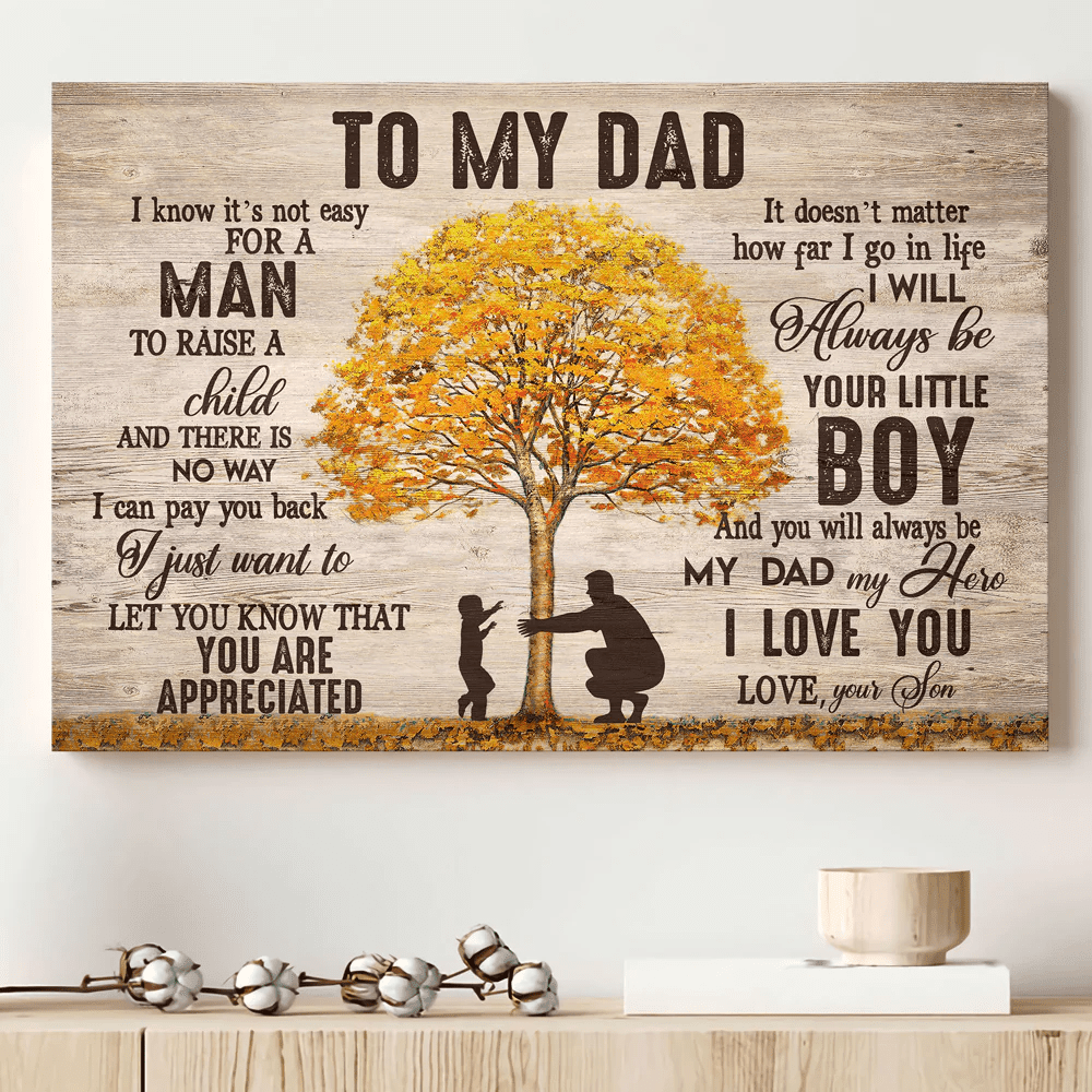 Always Be Your Little Boy Canvas Personalized Gift For Dad From Son