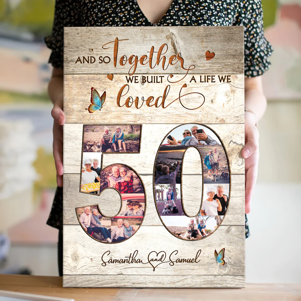50 Year 50th Wedding Anniversary Built A Life Love Personalized Canvas