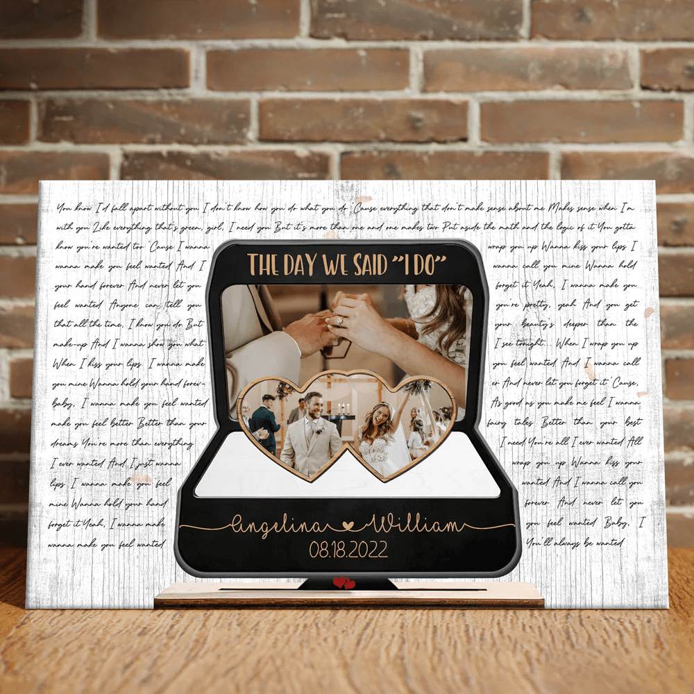Song Lyric Wedding Anniversary Couple Engaged Personalized Canvas