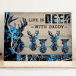 Father's Day Deer with Daddy Gift Form Children Personalized Canvas
