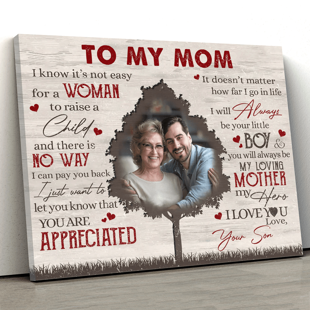 It's Not Easy To Raise A Child Canvas Personalized Gift For Mom From Son