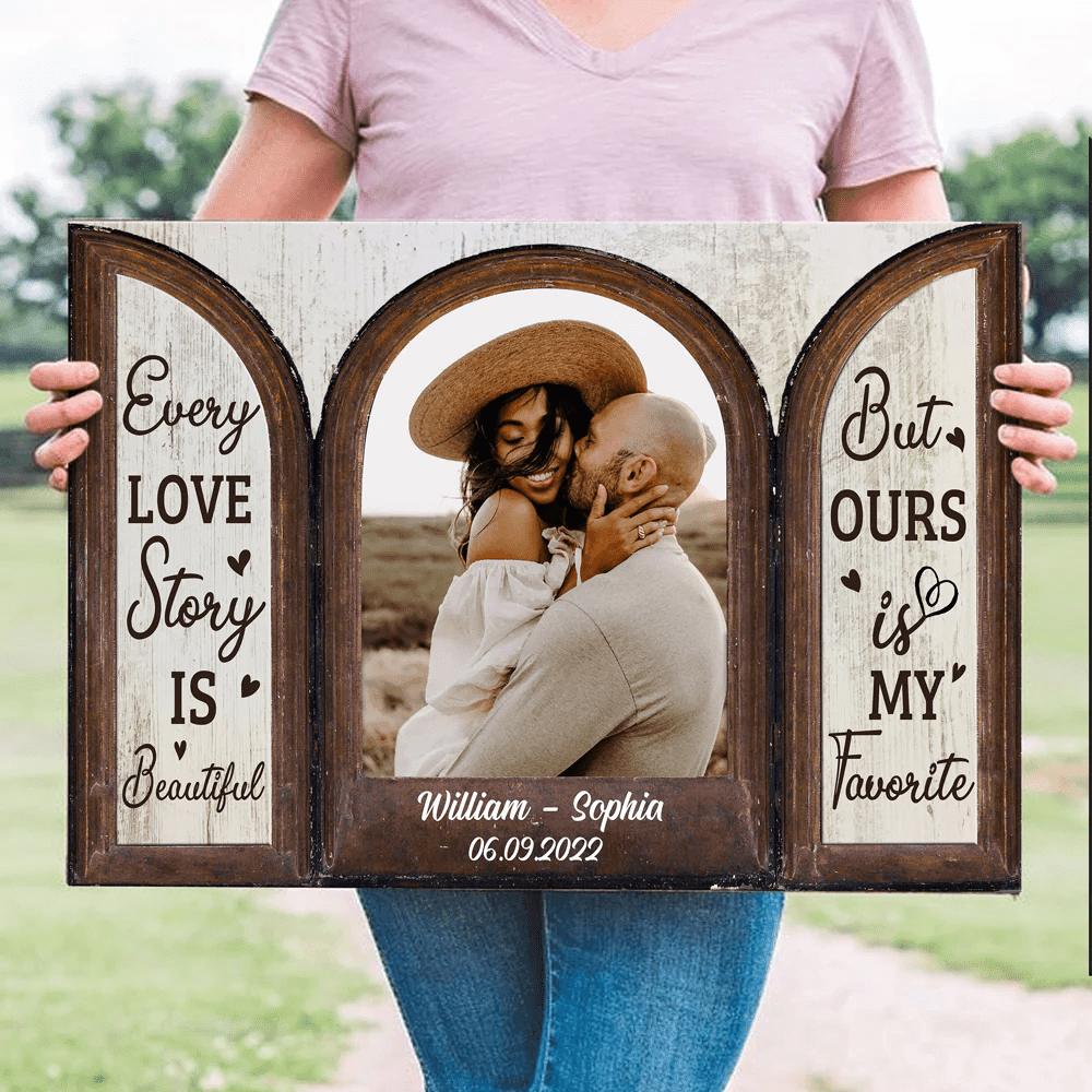 Couple Wife Husband Love Story Vintage Anniversary Personalized Canvas