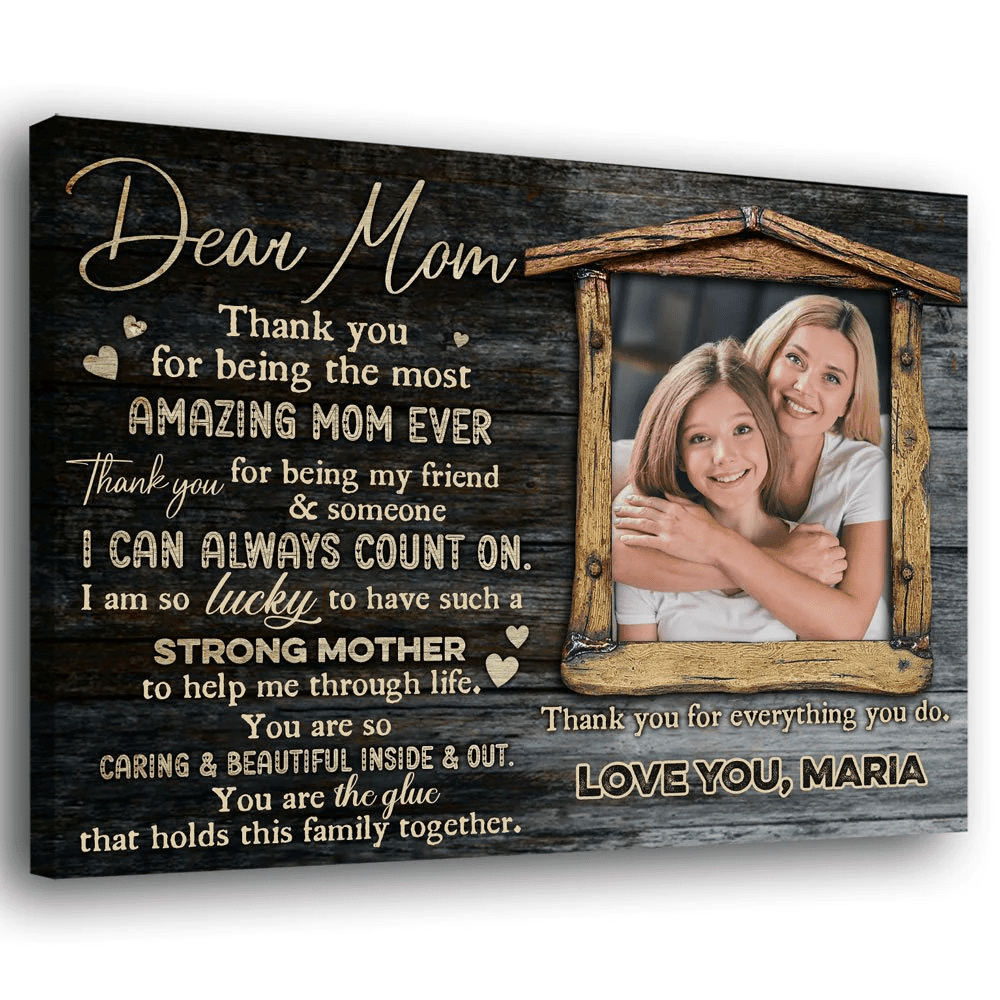Mom And Daughter The Most Amazing Mom Ever Personalized Canvas