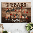 2 Years 2nd Anniversary Couple Love Wife Husband Personalized Canvas
