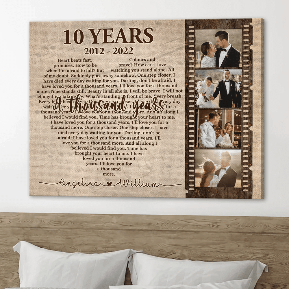 Couple Anniversary Year Song Lyrics Wife Husband Personalized Canvas