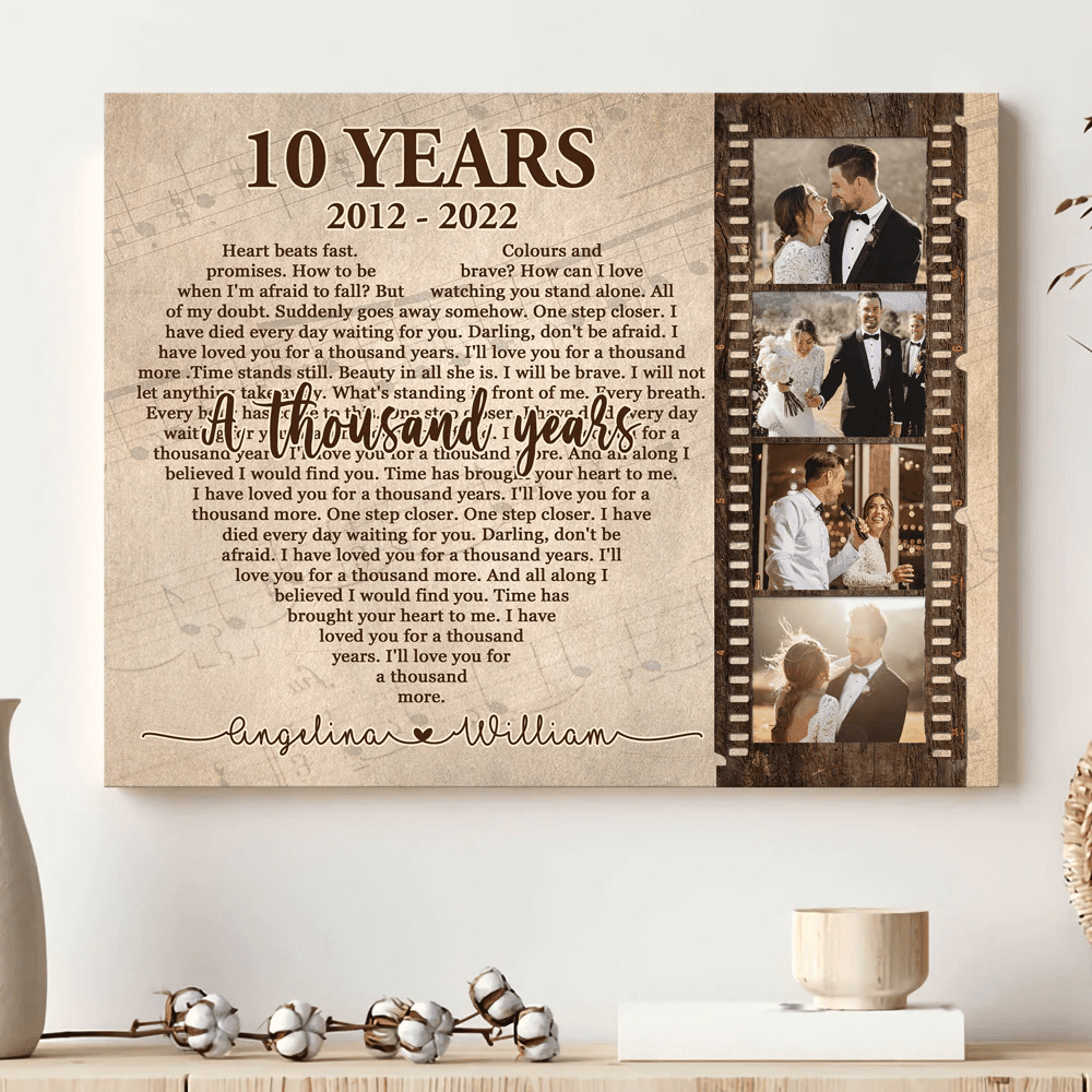 Couple Anniversary Year Song Lyrics Wife Husband Personalized Canvas