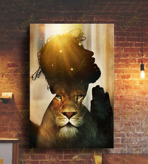 Lion In God Poster -  Faith Truth Trust Canvas Home Decor Birthday Gifts Man Son