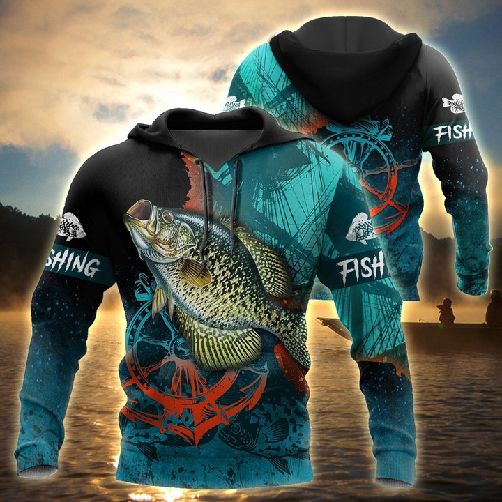 Fishing Crappie On The Helm Hoodies 3D Gifts For Men Women - Fathers day 2021 Fishing Sport Shirt for Dad